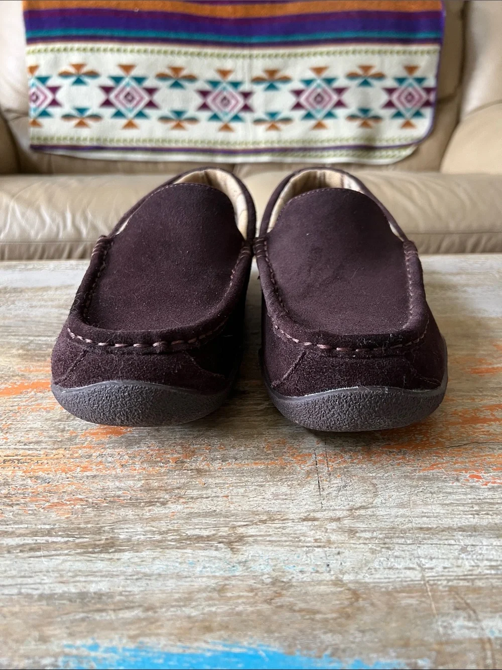 KURU Loft Brown Suede Men's Moccasin Slip-on Shoes Size 10